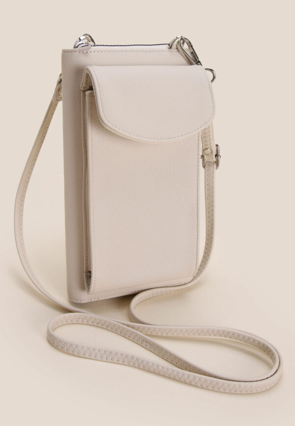 Womens Cream Phone Holder Purse