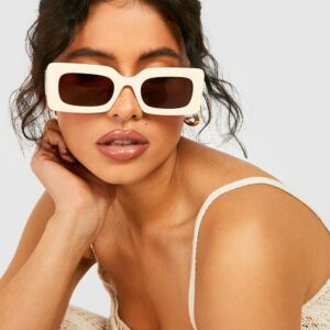 Womens Cream Retro Sunglasses - White - One Size