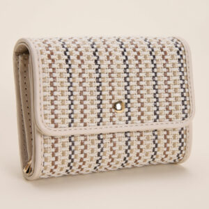 Womens Cream Small Woven Purse