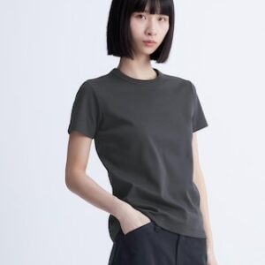 Women's Crew Neck T-Shirt Dark Gray Medium UNIQLO US