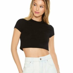 Women's Cropped Crew T-Shirt in Black Small