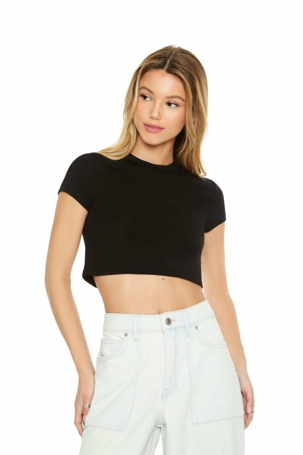 Women's Cropped Crew T-Shirt in Black Small