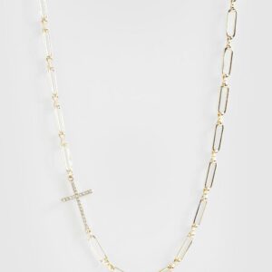 Womens Cross Chain Necklace - Gold - One Size, Gold