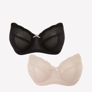 Womens DD+ 2 Pack Non-padded Strapless Bra