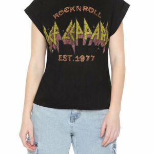 Women's Def Leppard Graphic Muscle T-Shirt in Black Small