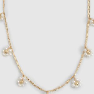 Womens Delicate Flower Detail Necklace - Gold - One Size, Gold