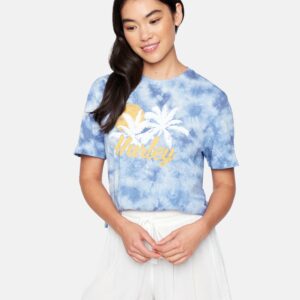 Women's Didi Tie Dye Cropped Crew Short Sleeve T-Shirt in Tie Dye #2, Size Small