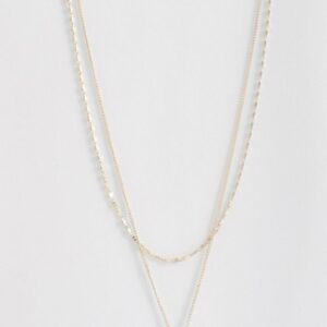 Womens Double Chain Pendant Necklace - Gold - One Size, Gold