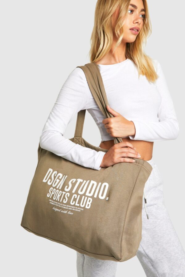 Womens Dsgn Studio Sports Club Tote Bag - Washed Khaki - One Size, Washed Khaki