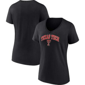 Women's Fanatics Black Texas Tech Red Raiders Evergreen Campus V-Neck T-shirt - Black