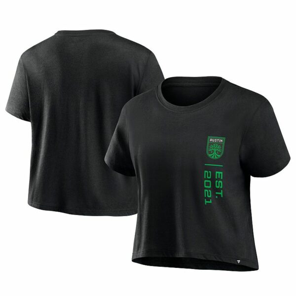 Women's Fanatics Branded Black Austin FC Chip Pass Fashion Cropped T-Shirt, Size: 3XL, Afc Black