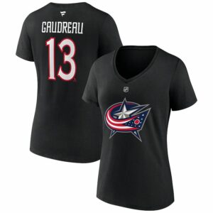 Women's Fanatics Branded Johnny Gaudreau Black Columbus Blue Jackets Special Edition 2.0 Name & Number V-Neck T-Shirt, Size: Large