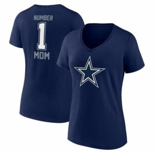 Women's Fanatics Branded Navy Dallas Cowboys Mother's Day V-Neck T-Shirt, Size: XL, Blue