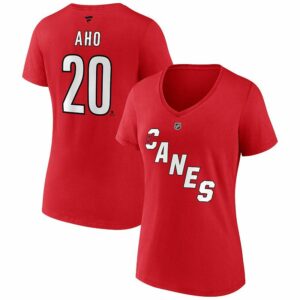 Women's Fanatics Branded Sebastian Aho Red Carolina Hurricanes Special Edition 2.0 Name & Number V-Neck T-Shirt, Size: 2XL