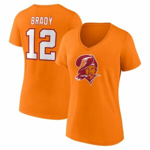 Women's Fanatics Branded Tom Brady Orange Tampa Bay Buccaneers Throwback Player Icon Name & Number T-Shirt, Size: 2XL