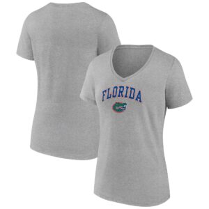 Women's Fanatics Heather Gray Florida Gators Evergreen Campus V-Neck T-shirt - Heather Gray