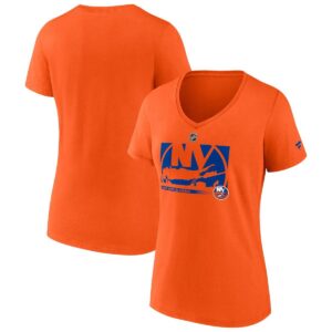 Women's Fanatics Orange New York Islanders Authentic Pro Core Collection Secondary Logo V-Neck T-shirt - Orange