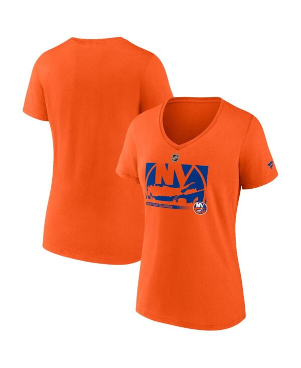 Women's Fanatics Orange New York Islanders Authentic Pro Core Collection Secondary Logo V-Neck T-shirt - Orange