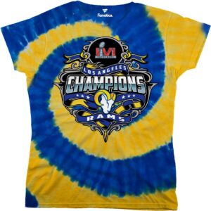 Women's Fanatics Royal, Gold Los Angeles Rams Super Bowl Lvi Champions Tie-Dye T-shirt - Royal, Gold