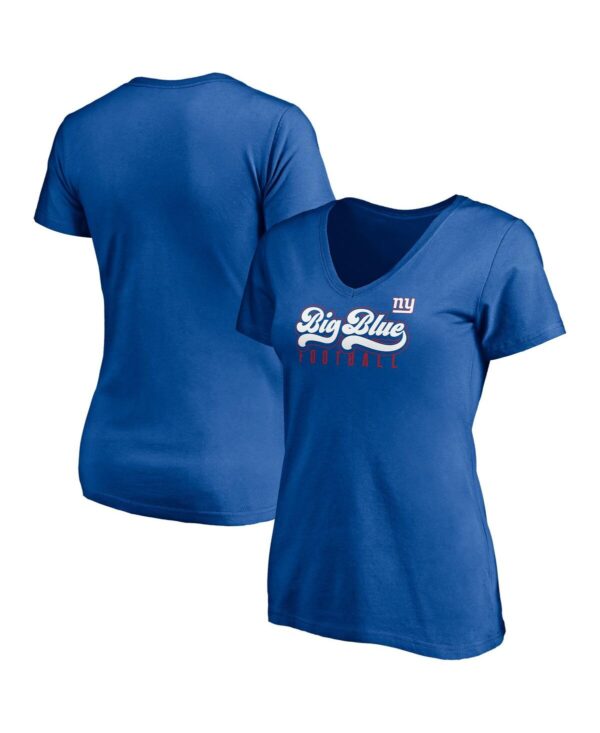 Women's Fanatics Royal New York Giants Hometown Collection Wildcat V-Neck T-shirt - Royal