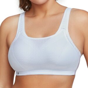 Women's Full Figure Plus Size Adjustable Wirefree Sports Bra - White