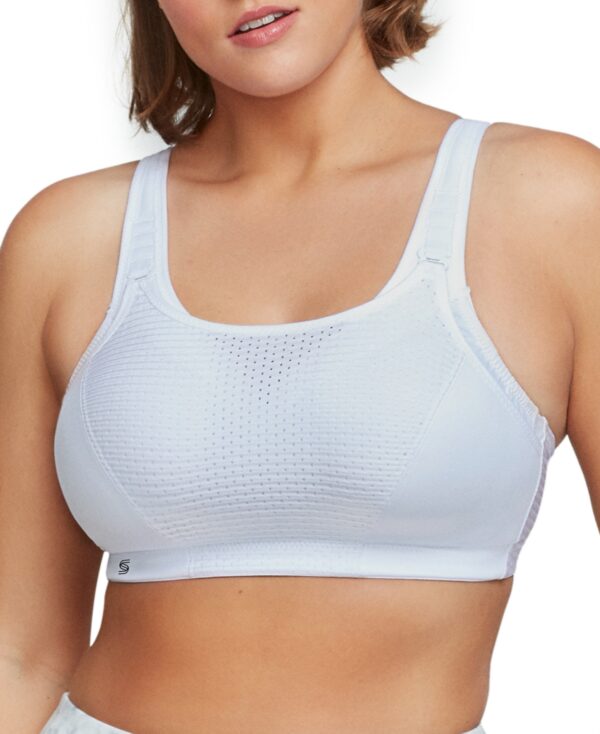 Women's Full Figure Plus Size Adjustable Wirefree Sports Bra - White