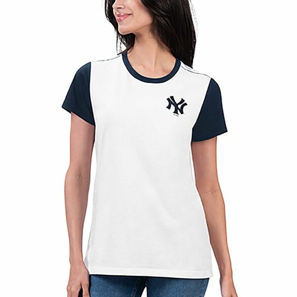 Women's G-III 4Her by Carl Banks White New York Yankees Illustration Ringer T-Shirt, Size: Medium