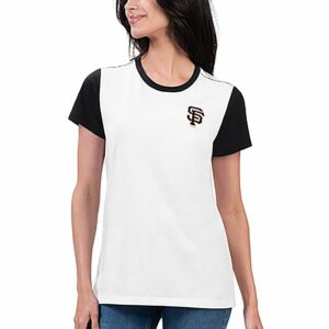 Women's G-III 4Her by Carl Banks White San Francisco Giants Illustration Ringer T-Shirt, Size: XS