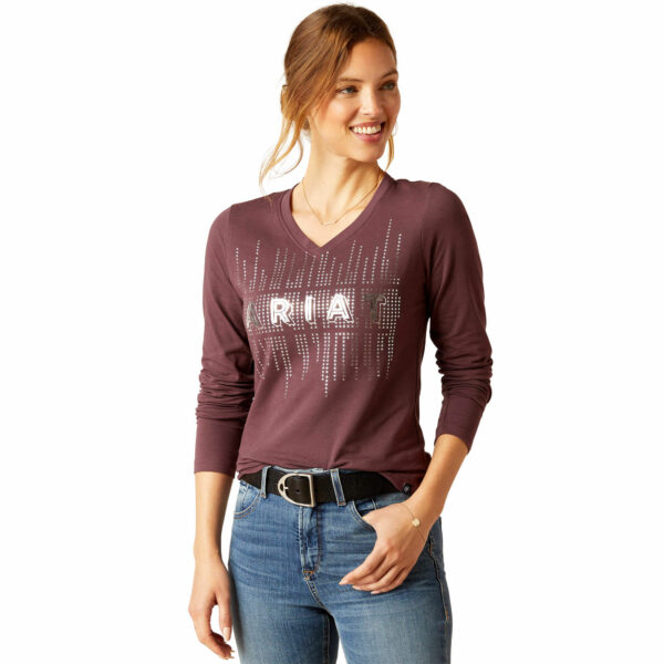 Women's Glitz T-Shirt Long Sleeve in Huckleberry, Size X-Large, by Ariat