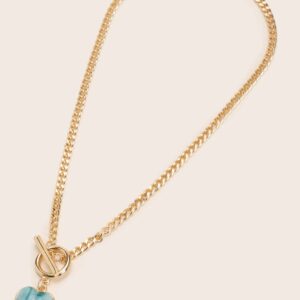 Womens Gold Heart Shaped Necklace