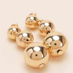 Womens Gold Orb Drop Earrings