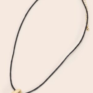 Womens Gold Teardrop Cord Necklace