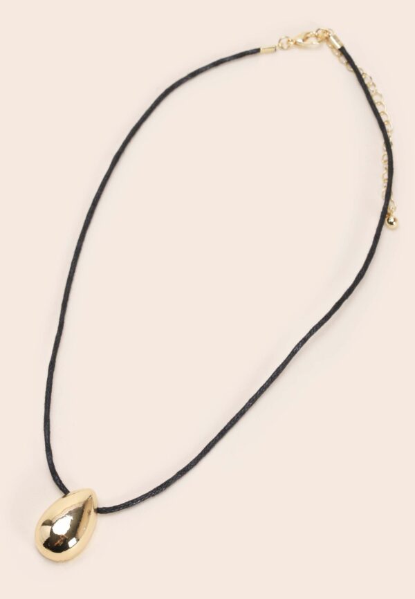 Womens Gold Teardrop Cord Necklace