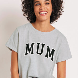 Womens Grey Mum Slogan T-shirt