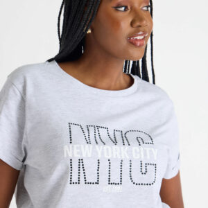 Womens Grey New York City Slogan T-shirt