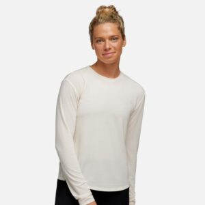 Women's HOKA Essential LS T-Shirt in Eggnog, Size Large