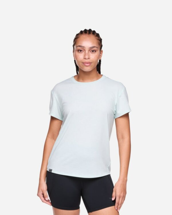 Women's HOKA Essential T-Shirt in Aqua Breeze Htr, Size XS