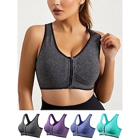 Women's High Support Sports Bra Running Bra Seamless Racerback Bra Top Padded Yoga Fitness Gym Workout Breathable Shockproof Sweat wicking Black White Pink Sol