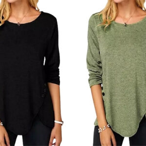 Women's Irregular Hem T-Shirt - 6 Colours, 5 Sizes!