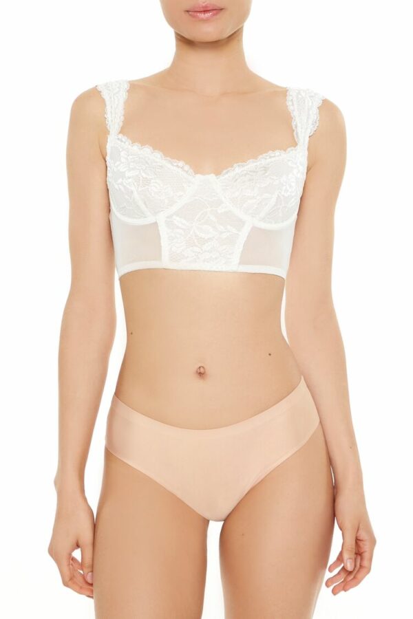 Women's Lace Bustier Bra in Vanilla Small