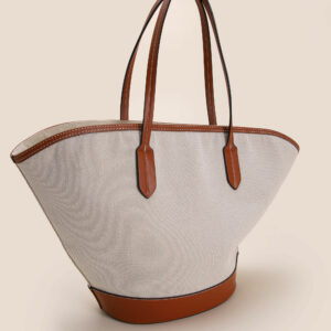 Womens Large Canvas Trapeze Tote Bag