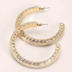 Womens Large Gold Sparkle Hoop Earrings