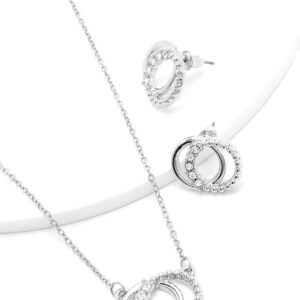 Womens Links Necklace And Earring Set - Grey - One Size, Grey