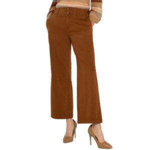 Women's Liverpool Los Angeles Cinch Waist Wide Leg Pants 10 Jasper Brown