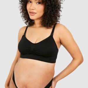 Womens Maternity Seamless Nursing Bra - Black - S, Black