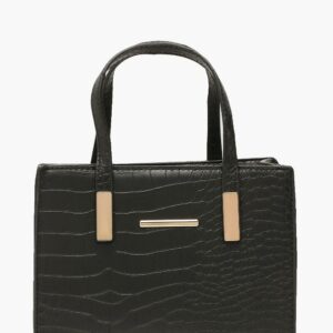 Womens Mini Croc Tote Bag - Black - One Size, Black