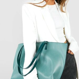 Womens Monogram Tote Bag - Green - One Size, Green