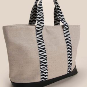 Womens Natural Canvas Shopper Tote Bag