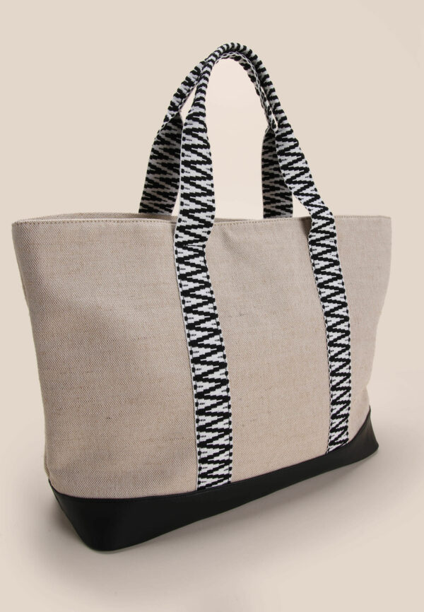 Womens Natural Canvas Shopper Tote Bag