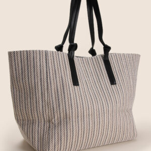 Womens Natural Large Canvas Beach Tote Bag